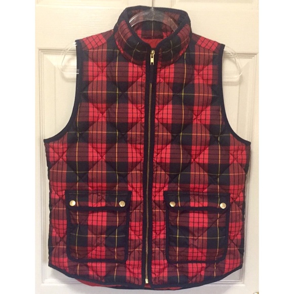 J. Crew Tartan Plaid Excursion Down Vest - Picture 1 of 16